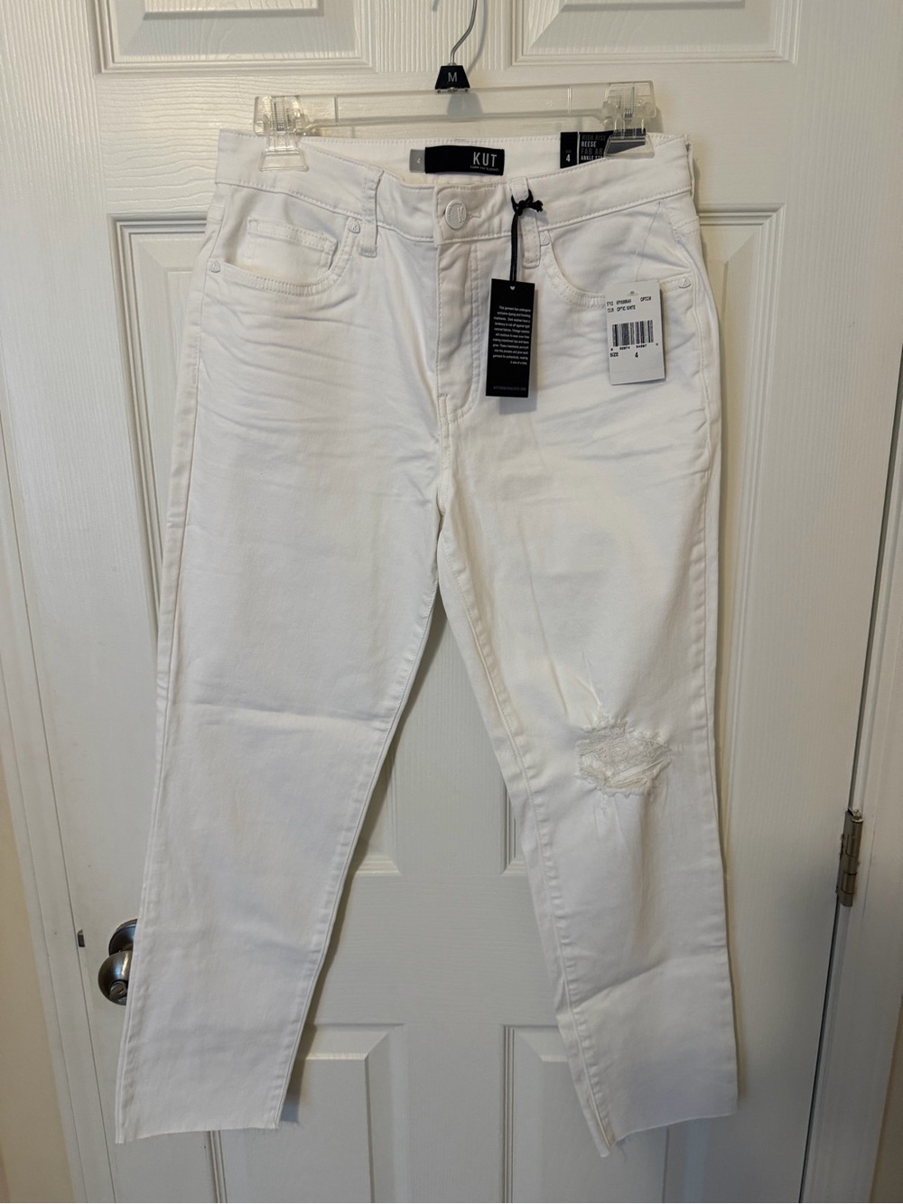 Kut from the Kloth White Distressed Ankle Jeans for Women